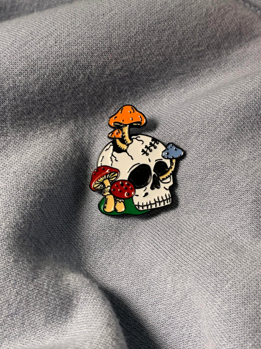 Mushroom Skull Pin