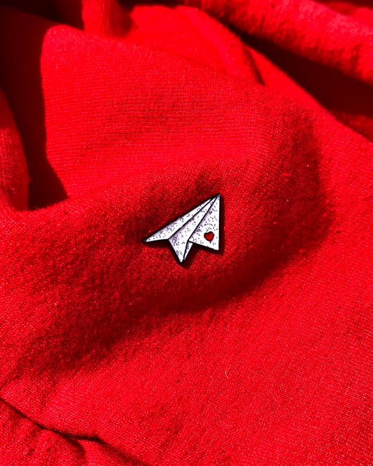 Mini Love Paper Airplane Pin